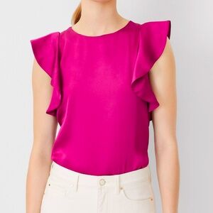 Ann Taylor ruffle sleeve top